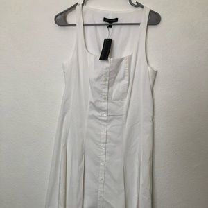 Banana republic white pleated midi dress-brand new